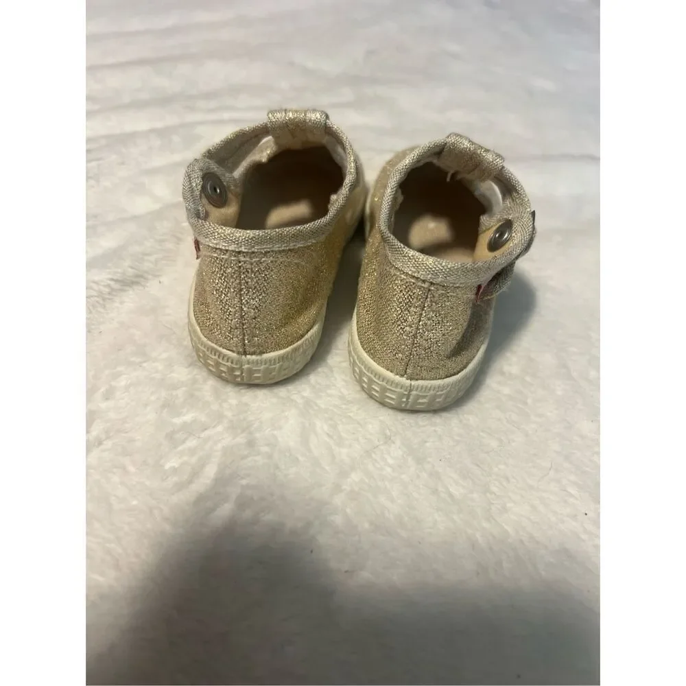 Cienta Gold Metallic Toddler Shoes Size 22C US Size 6/6.5 Toddler